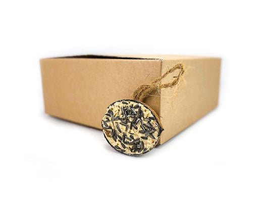 Pack of 10 Chubby Half Filled Coconuts - Sunflower Seed Topped