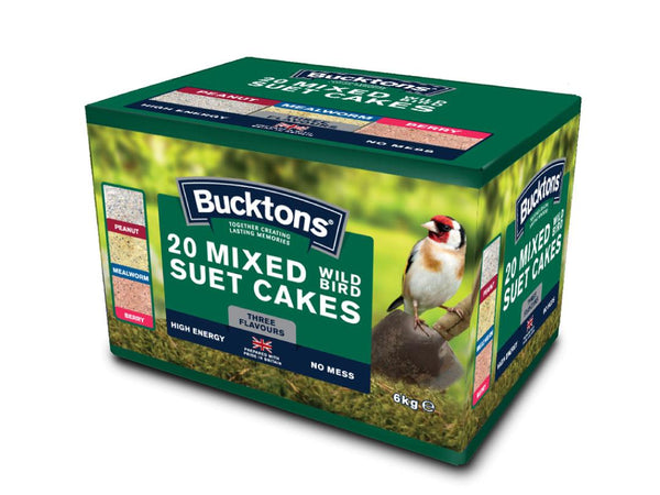 Bucktons Mixed Suet Cake Peanut, Mealworm & Berry - 20 Pack