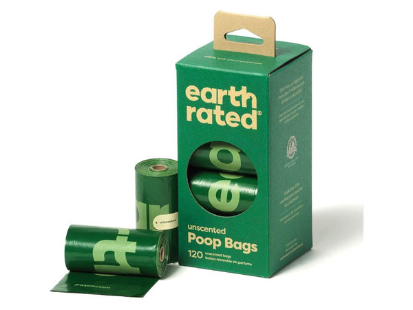 Earth Rated Poop Bags 8 x 15 Refill Rolls 120 - Unscented