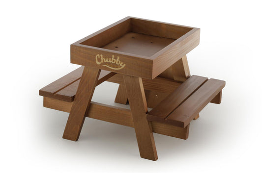 Chubby Wooden Squirrel Picnic Table Feeder & 1Kg Monkey Nuts