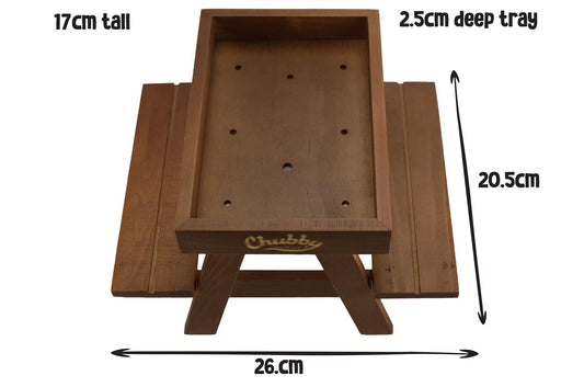 Chubby Wooden Squirrel Picnic Table Feeder & 1Kg Monkey Nuts