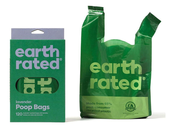 Earth Rated Poo Bags With Handles Pack of 120 - Lavender