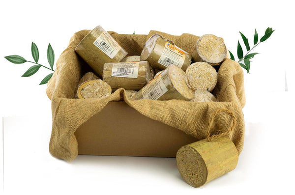 12x Chubby Suet & Seed Filled Bamboo Hanging Wild Bird Treats