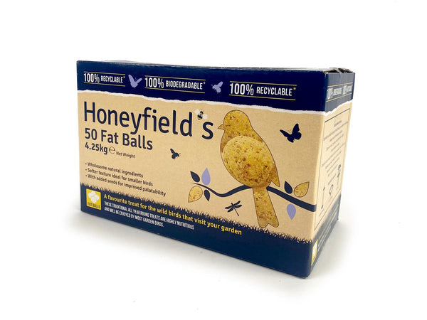 Honeyfields 50 Fat Balls Suet Balls Wild Bird Food (No nets)