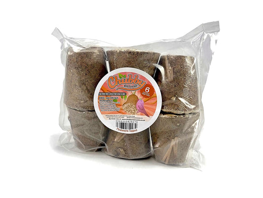 Pack of 6 Chubby Filled Coconut Fibre Bells - Mealworms
