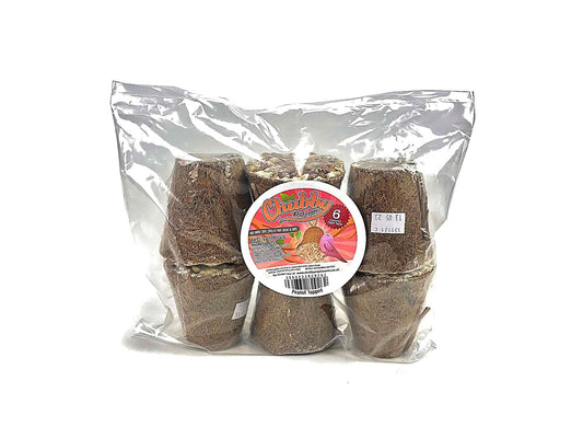 Pack of 6 Chubby Filled Coconut Fibre Bells - Peanuts