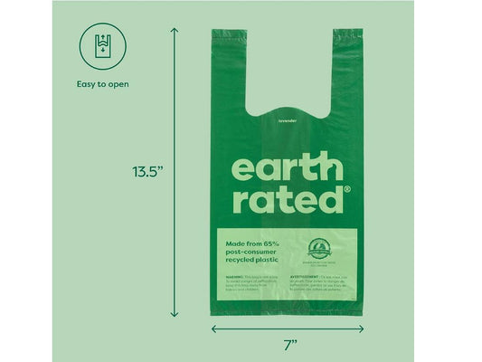 Earth Rated Poo Bags With Handles Pack of 120 - Unscented