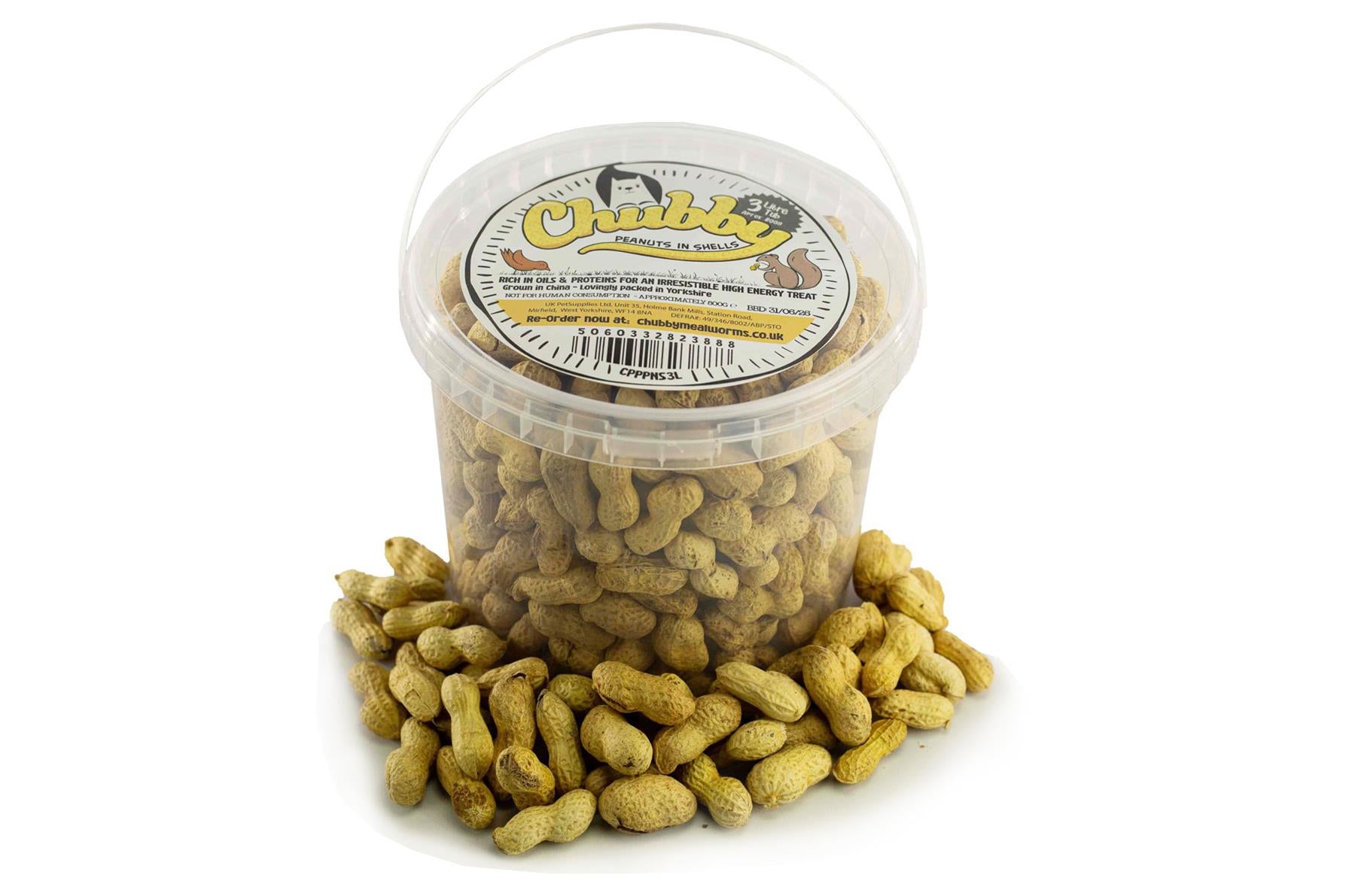 Monkey Shell Peanuts Chubby Peanuts in Shells - Monkey Nuts 3 Litres – Chubby Mealworms UK