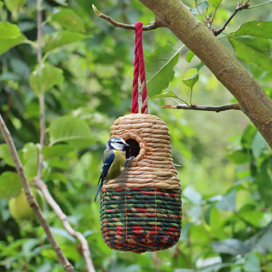 Wildlife World artisan Sari wild bird nester hanging in branch