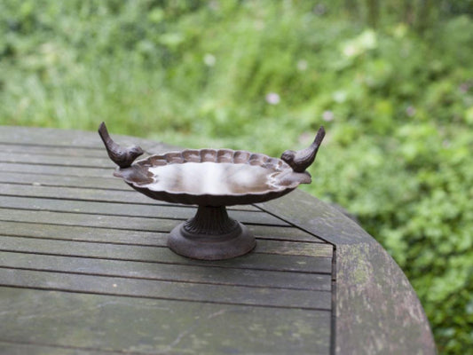 Fallen Fruits Cast Iron Bird Bath - Bird Design