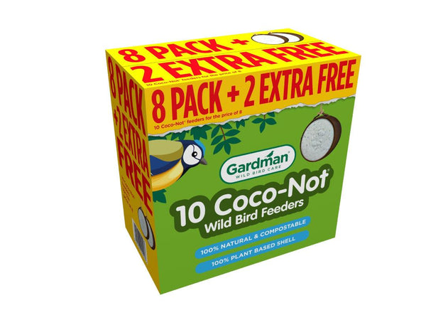 Gardman Coco-Not Feeder 8 Pack + 2 Extra Free