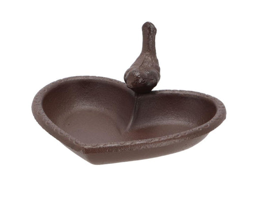 Fallen Fruits Cast Iron Bird Bath - Heart Bird Design