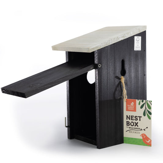 Garden Paradise Black with Grey Roof Nest Box 32mm