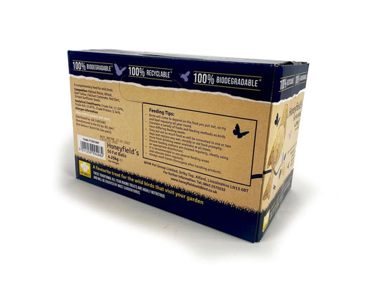 Honeyfields 50 Fat Balls Suet Balls Wild Bird Food (No nets)