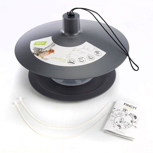 Honeyfields Black Saturn Small Bird Seed & Mealworm Feeder