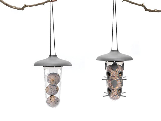 Honeyfield's Dual Suet Ball & Mealworm Feeder - Grey