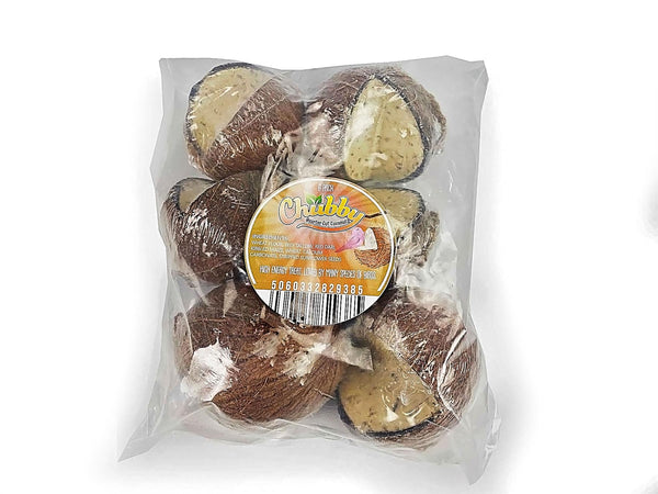 Bag of 6 Chubby Quarter Cut Filled Coconuts