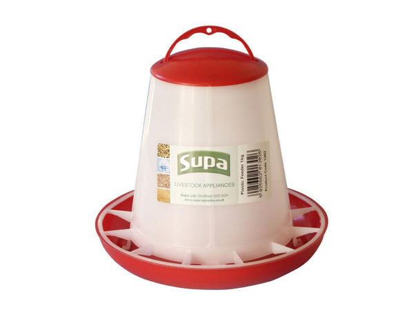 Supa Red and White Plastic Poultry Feeder Holds Up To 1kg
