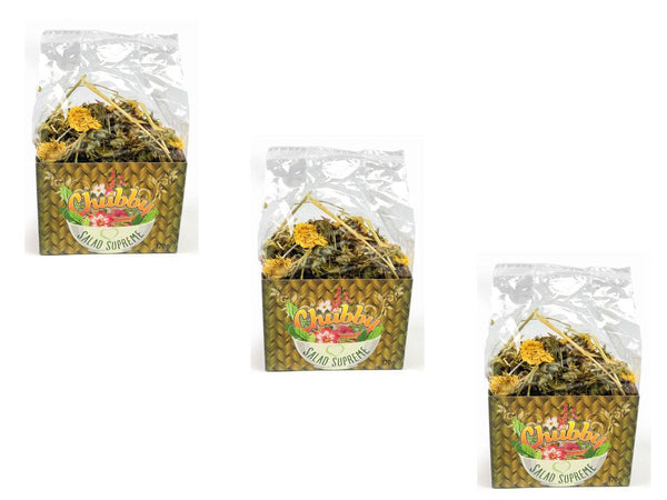 3 x Chubby Herb & Flower Salad Supreme For Small Animals 170g