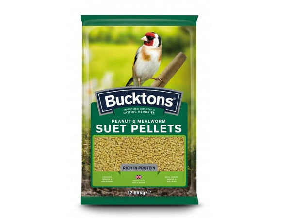 25.1kg Bucktons Peanut & Mealworm Suet Pellets
