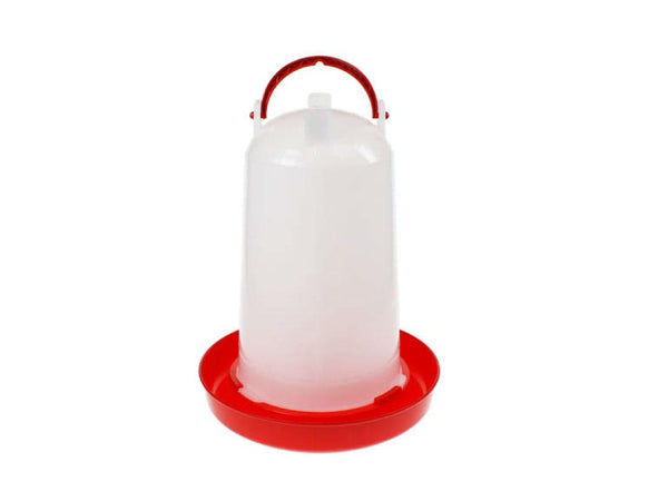 Supa Red and White Plastic Poultry Drinker - 3 Litres